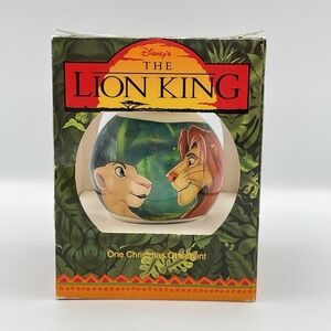 Vintage 1990's Disney's The Lion King Christmas Ornament Satin‎ Ball In Box